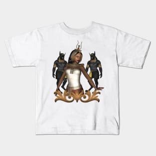 Egyptian women and anubis Kids T-Shirt